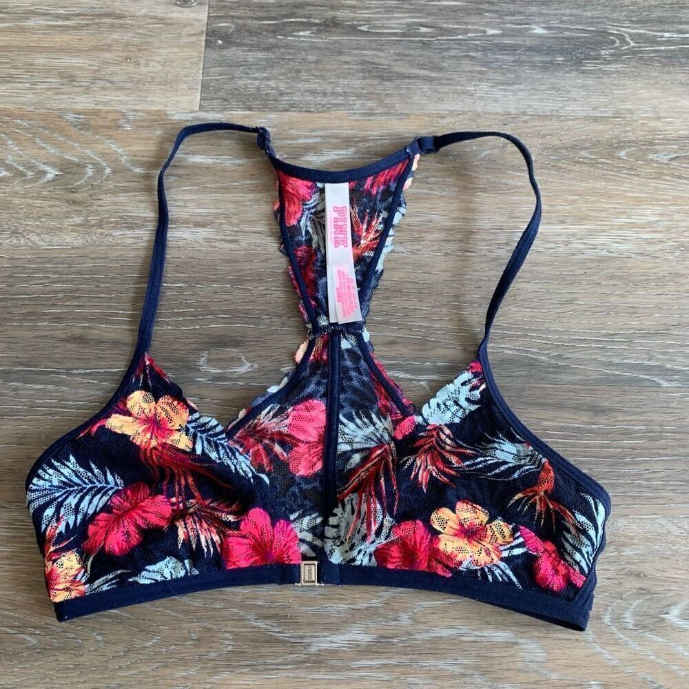 PINK Victoria Secret bralette front clasp racer back style  size xs